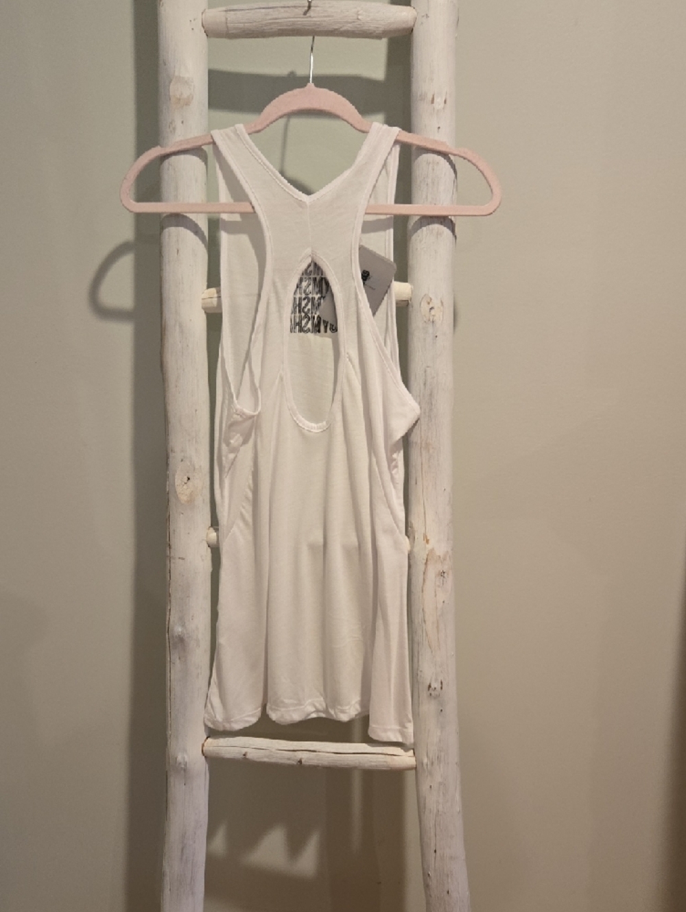 Gymshark Pale Pink Cross-Back Gym Tank with Stacked Logo Medium NWT - Picture 7 of 9